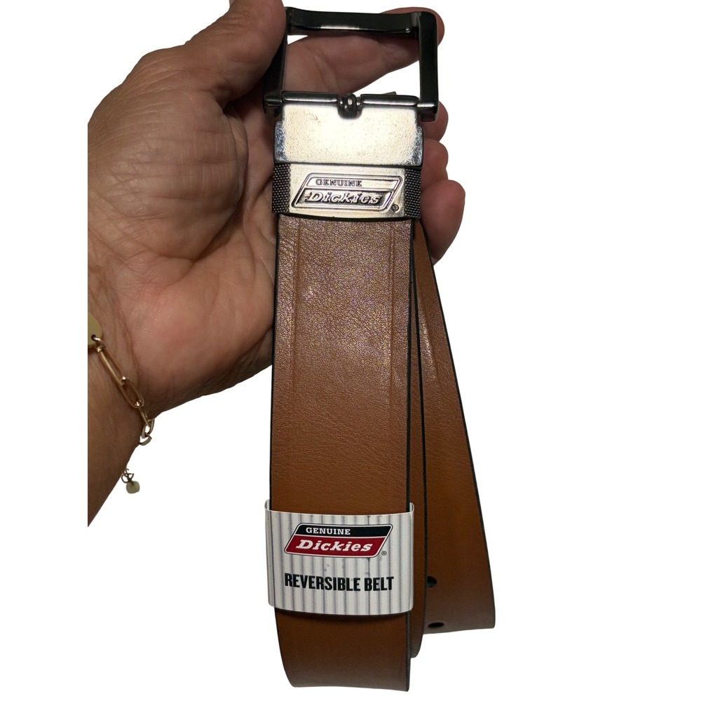 Dickies Mens Reversible Belt New Tan Black Swivel Buckle Size 50-52 Big and Tall
